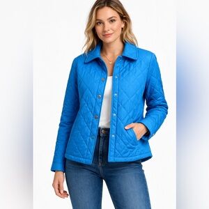 Calvin Klein Quilted Jacket XL Blue Lightweight Snap Front Coat